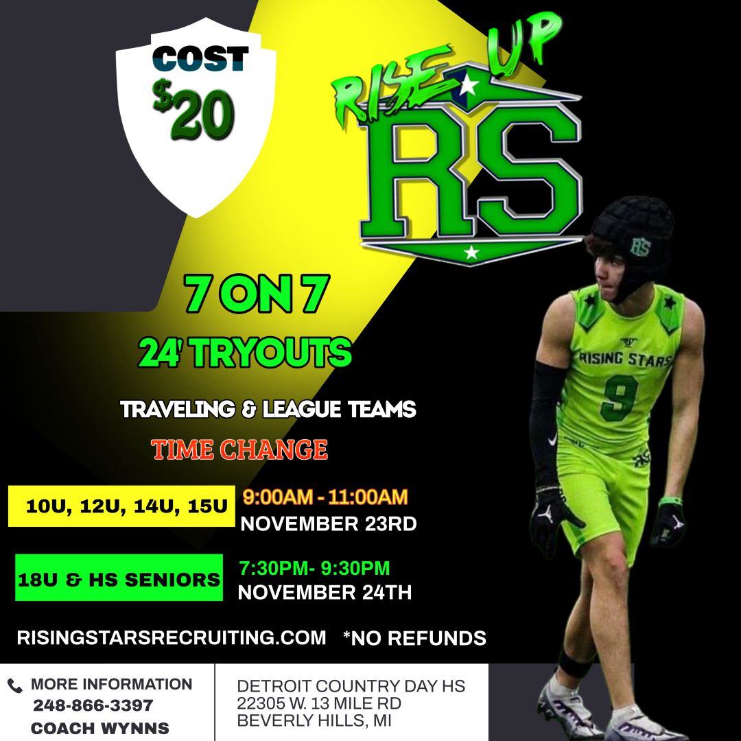 RISING STARS 7 ON 7 TRYOUTS (18U & HS SENIORS)