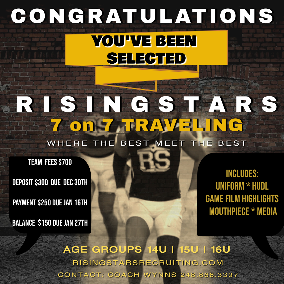 RISING STARS 7 ON 7 TRAVEL (PAYMENTS)